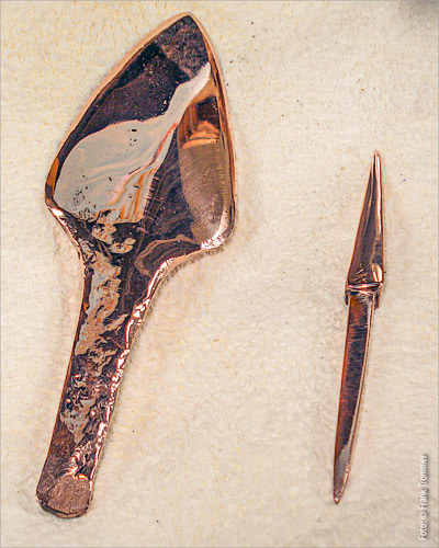 Kupferwerkzeuge Egeln Nord Jungsteinzeit - Replik von Trommer Archaeotechnik